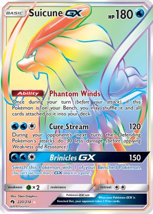 SM Lost Thunder 220 Suicune GX (Secret) - Holofoil - Secret Rare