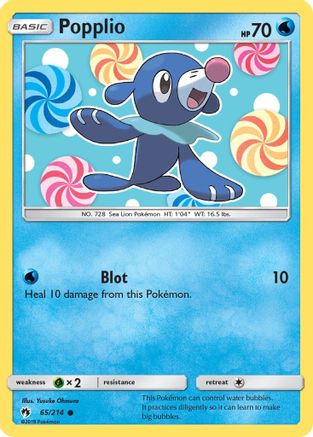 SM Lost Thunder 065/214 Popplio (65) - Reverse Holofoil - Common
