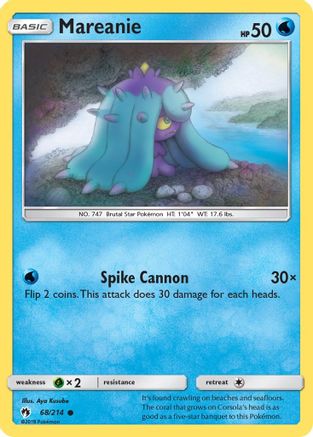 SM Lost Thunder 068 Mareanie (68) - Reverse Holofoil - Common