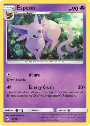 SM Lost Thunder 089/214 Espeon - Rare