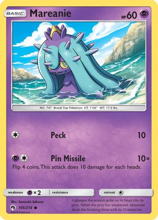 SM Lost Thunder 105 Mareanie (105) - Common
