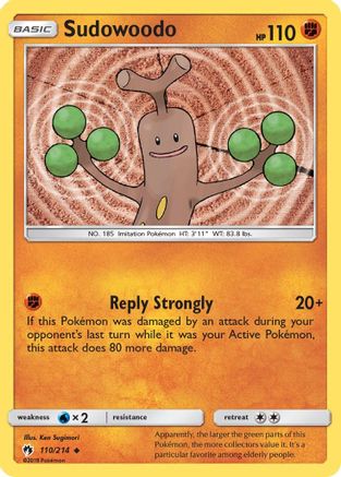 SM Lost Thunder 110 Sudowoodo - Reverse Holofoil - Uncommon