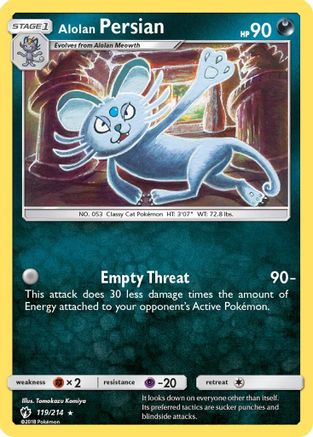 SM Lost Thunder 119/214 Alolan Persian - Rare