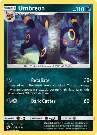 SM Lost Thunder 120/214 Umbreon - Reverse Holofoil - Rare