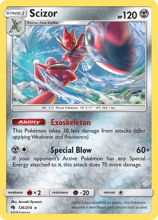 SM Lost Thunder 126/214 Scizor - Reverse Holofoil - Holo Rare