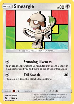 SM Lost Thunder 157/214 Smeargle - Rare
