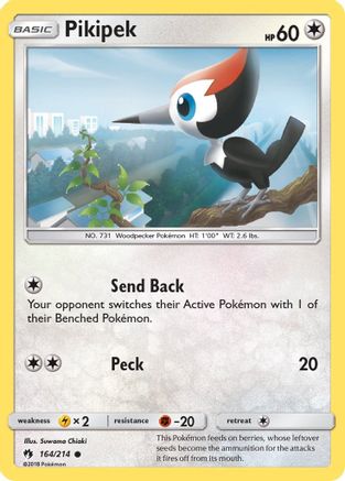 SM Lost Thunder 164/214 Pikipek (164) - Reverse Holofoil - Common