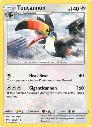 SM Lost Thunder 166/214 Toucannon - Rare