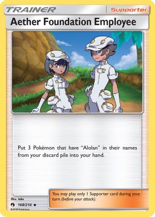 SM Lost Thunder 168 Aether Foundation Employee - Reverse Holofoil - Uncommon