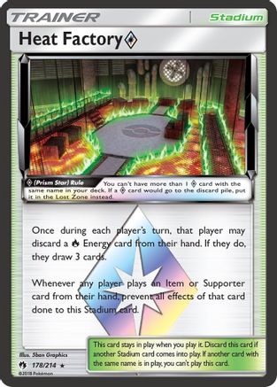 SM Lost Thunder 178/214 Heat Factory Prism Star - Holofoil - Prism Rare