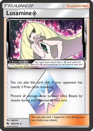 SM Lost Thunder 182/214 Lusamine Prism Star - Holofoil - Prism Rare