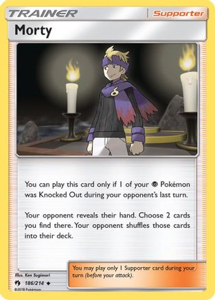 SM Lost Thunder 186/214 Morty - Reverse Holofoil - Uncommon