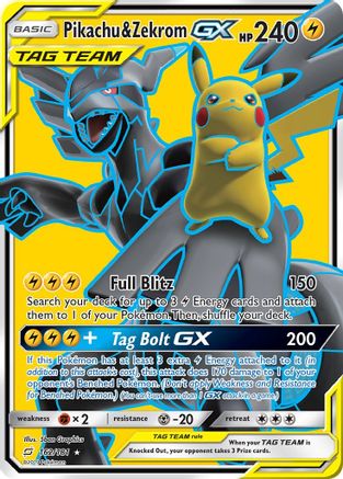 SM Team Up 162/181 Pikachu & Zekrom GX (Full Art) - Holofoil - Ultra Rare