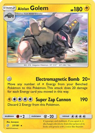 SM Team Up 037/181 Alolan Golem - Reverse Holofoil - Rare