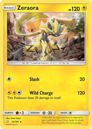 SM Team Up 052/181 Zeraora - Holofoil - Holo Rare