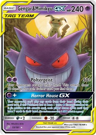 SM Team Up 053/181 Gengar & Mimikyu GX - Holofoil - Ultra Rare
