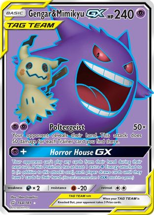 SM Team Up 164/181 Gengar & Mimikyu GX (Full Art) - Holofoil - Ultra Rare