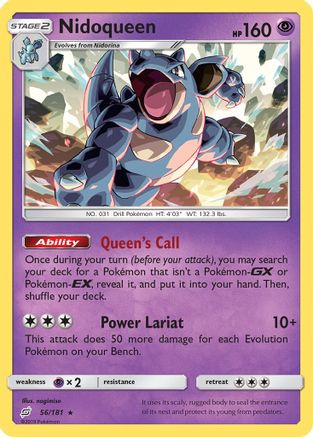 SM Team Up 056/181 Nidoqueen - Reverse Holofoil - Rare