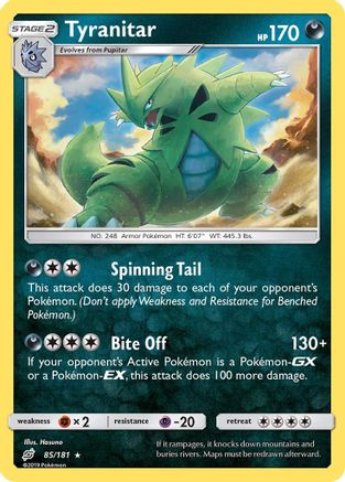 SM Team Up 085/181 Tyranitar - Reverse Holofoil - Holo Rare