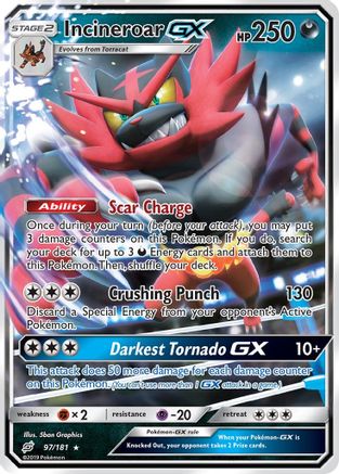 SM Team Up 097/181 Incineroar GX - Holofoil - Ultra Rare