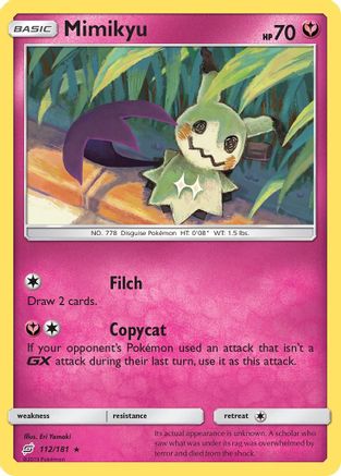 SM Team Up 112/181 Mimikyu - Reverse Holofoil - Rare