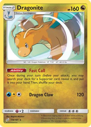 SM Team Up 119/181 Dragonite - Holofoil - Holo Rare