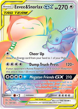 SM Team Up 191 Eevee & Snorlax GX (Secret) - Holofoil - Secret Rare