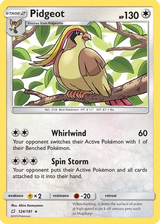 SM Team Up 124/181 Pidgeot - Rare
