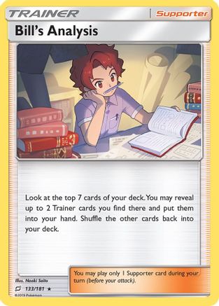 SM Team Up 133 Bill's Analysis - Reverse Holofoil - Holo Rare