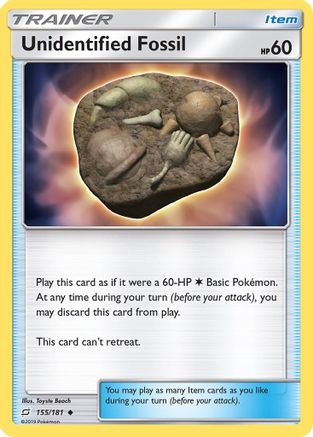 SM Team Up 155 Unidentified Fossil - Reverse Holofoil - Uncommon