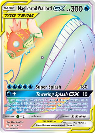 SM Team Up 183 Magikarp & Wailord GX (Secret) - Holofoil - Secret Rare