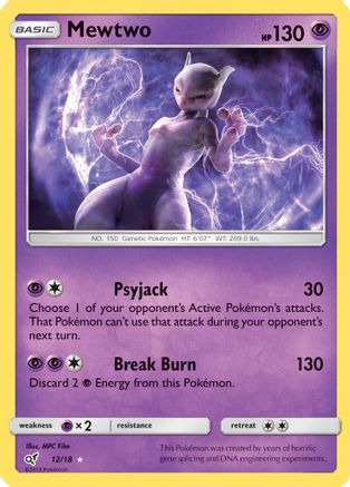 Detective Pikachu 012/18 Mewtwo - Holofoil - Holo Rare