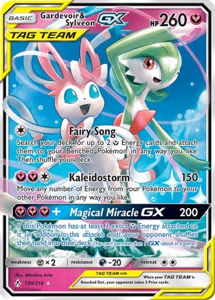 SM Unbroken Bonds 130/214 Gardevoir & Sylveon GX - Holofoil - Ultra Rare