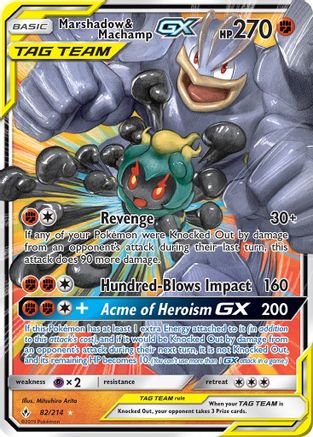 SM Unbroken Bonds 082/214 Marshadow & Machamp GX - Holofoil - Ultra Rare