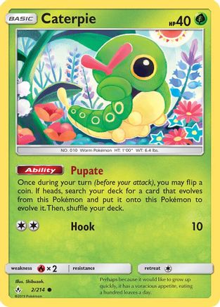 SM Unbroken Bonds 002/214 Caterpie - Common