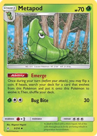SM Unbroken Bonds 003/214 Metapod - Uncommon