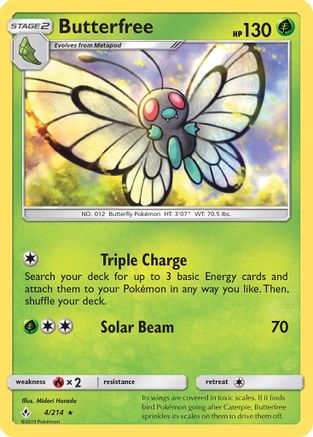 SM Unbroken Bonds 004/214 Butterfree - Rare