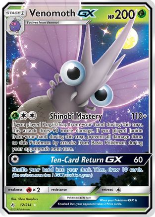 SM Unbroken Bonds 012/214 Venomoth GX - Holofoil - Ultra Rare