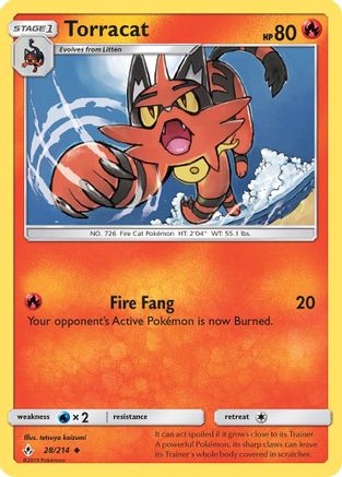SM Unbroken Bonds 028 Torracat - Uncommon