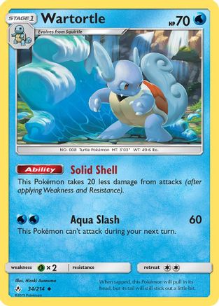 SM Unbroken Bonds 034/214 Wartortle - Reverse Holofoil - Uncommon