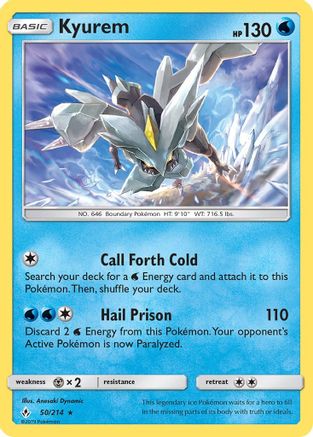 SM Unbroken Bonds 050/214 Kyurem - Holofoil - Holo Rare