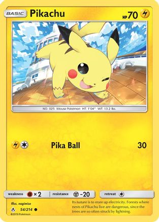 SM Unbroken Bonds 054/214 Pikachu - Common