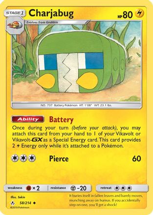 SM Unbroken Bonds 058/214 Charjabug - Uncommon
