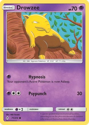 SM Unbroken Bonds 071/214 Drowzee - Reverse Holofoil - Common