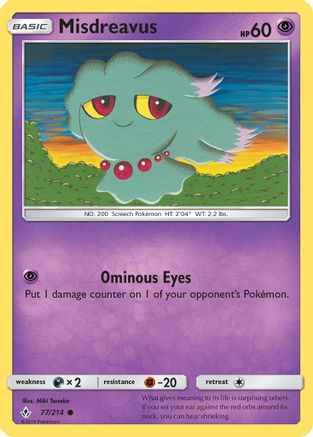 SM Unbroken Bonds 077/214 Misdreavus - Reverse Holofoil - Common