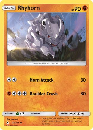 SM Unbroken Bonds 093/214 Rhyhorn (93) - Common