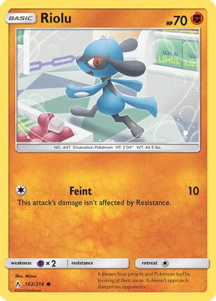 SM Unbroken Bonds 102/214 Riolu - Common