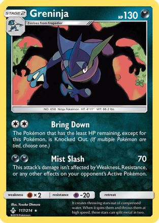 SM Unbroken Bonds 117/214 Greninja - Holofoil - Holo Rare