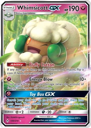 SM Unbroken Bonds 140/214 Whimsicott GX - Holofoil - Ultra Rare
