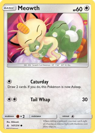 SM Unbroken Bonds 147/214 Meowth - Common